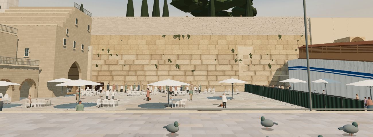 The Western Wall and its plaza, rendered inside the Jerusalem world.